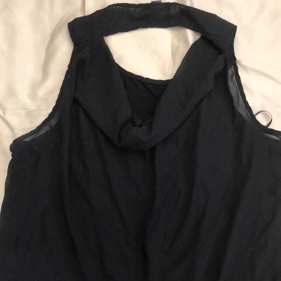 Black tank top with silver rhinestone cross. - Picture 4 of 4